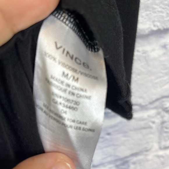 Vince Womens Long Sleeve V-Neck Pullover Blouse Top Black Size M - Picture 10 of 13